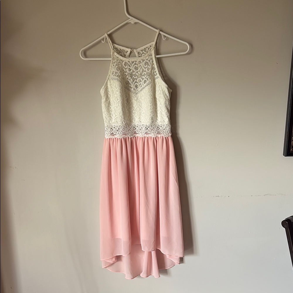 by & by Lace Top Pink Dress